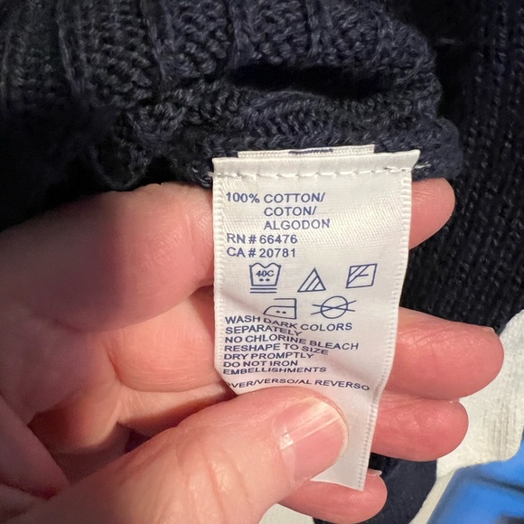 Tommy Hilfiger Navy sweater with white and minor red details. Size L. - Picture 5 of 9